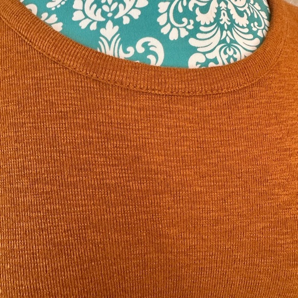 Madewell Rust/tan long sleeve top. Spring, cozy, business casual, preppy - Picture 5 of 9